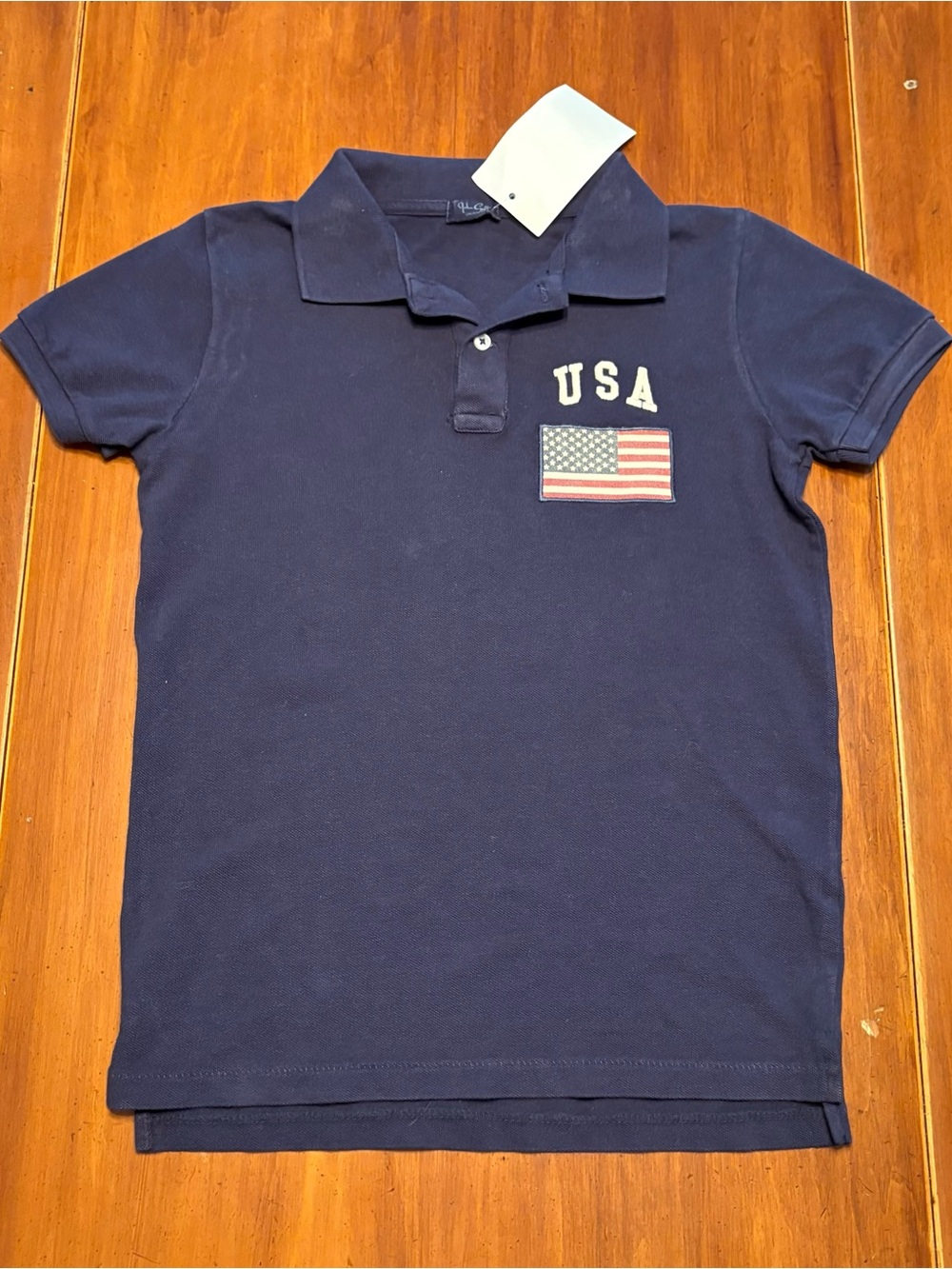 Brandy Melville Navy Polo with USA Patch